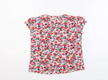 H&M Girls Multicoloured Floral  Basic T-Shirt Size S