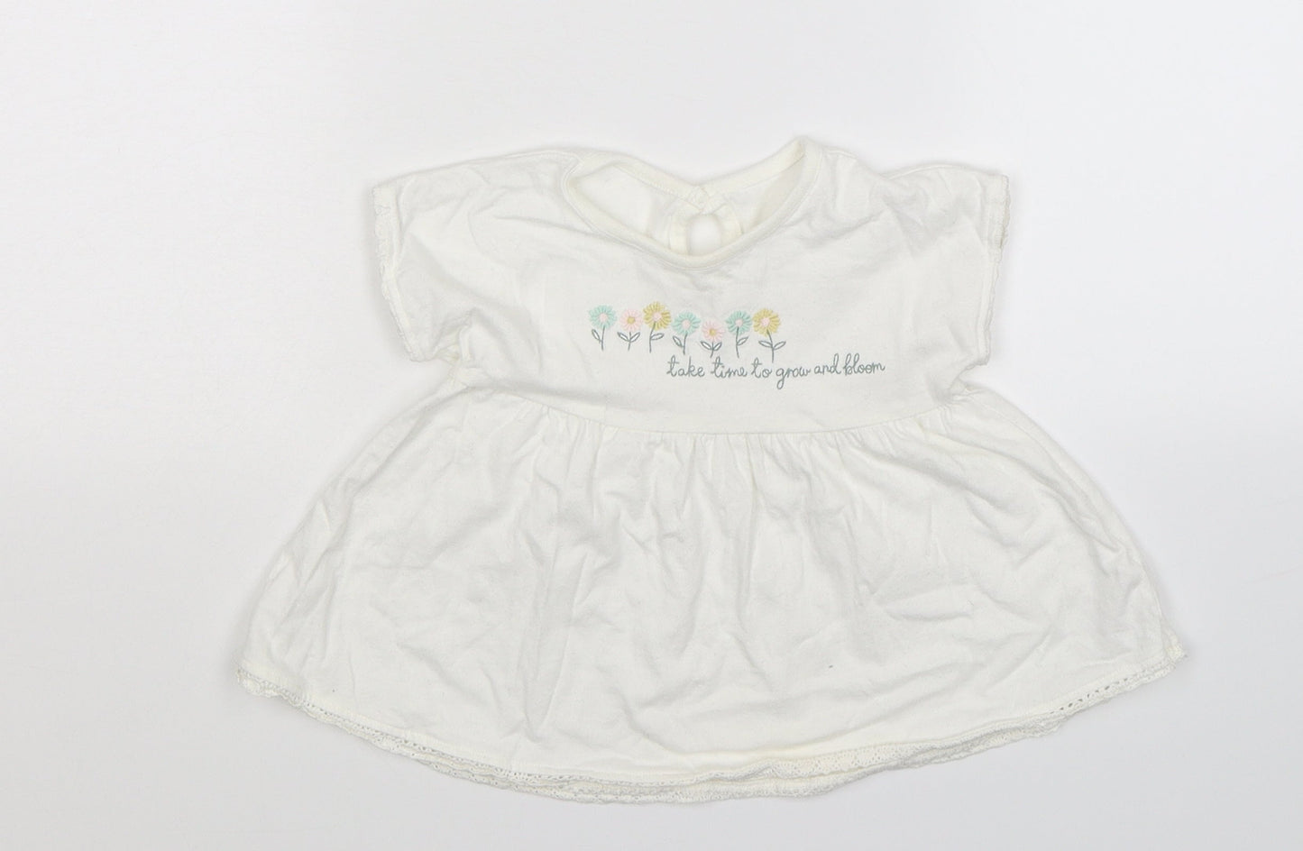 George Girls White   T-Shirt Dress  Size 6-9 Months