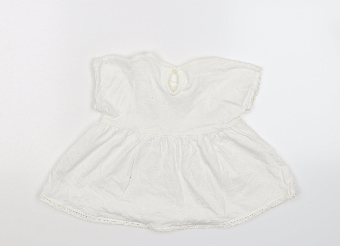 George Girls White   T-Shirt Dress  Size 6-9 Months