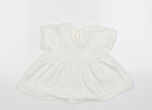 George Girls White   T-Shirt Dress  Size 6-9 Months