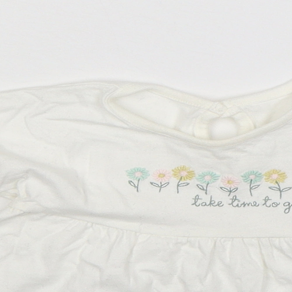 George Girls White   T-Shirt Dress  Size 6-9 Months