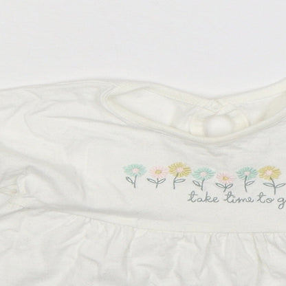 George Girls White   T-Shirt Dress  Size 6-9 Months