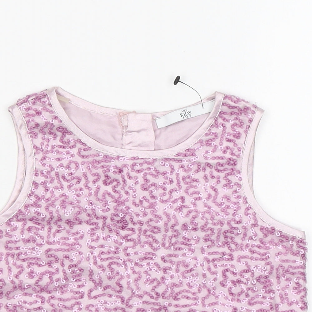 Marks and Spencer Girls Pink   Basic T-Shirt Size 4-5 Years