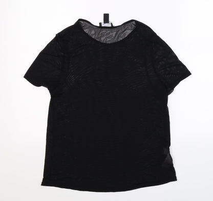Womens UK Size 10 New Look Black Basic T-Shirt
