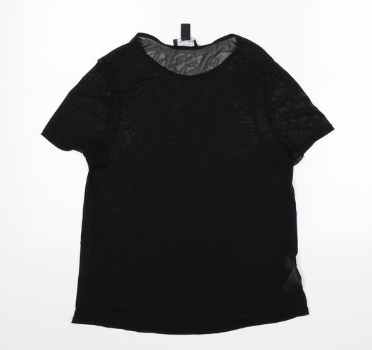 Womens UK Size 10 New Look Black Basic T-Shirt