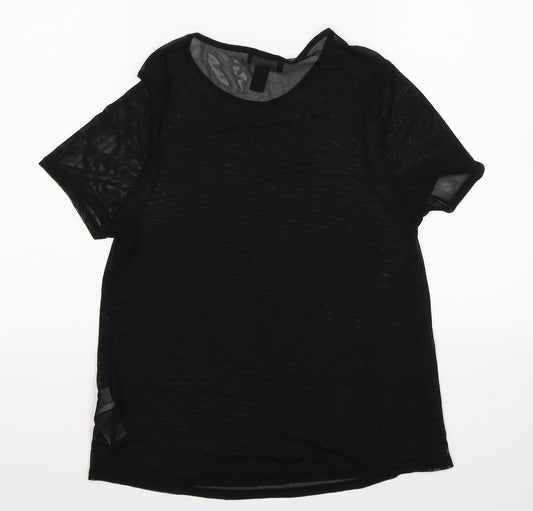 Womens UK Size 10 New Look Black Basic T-Shirt