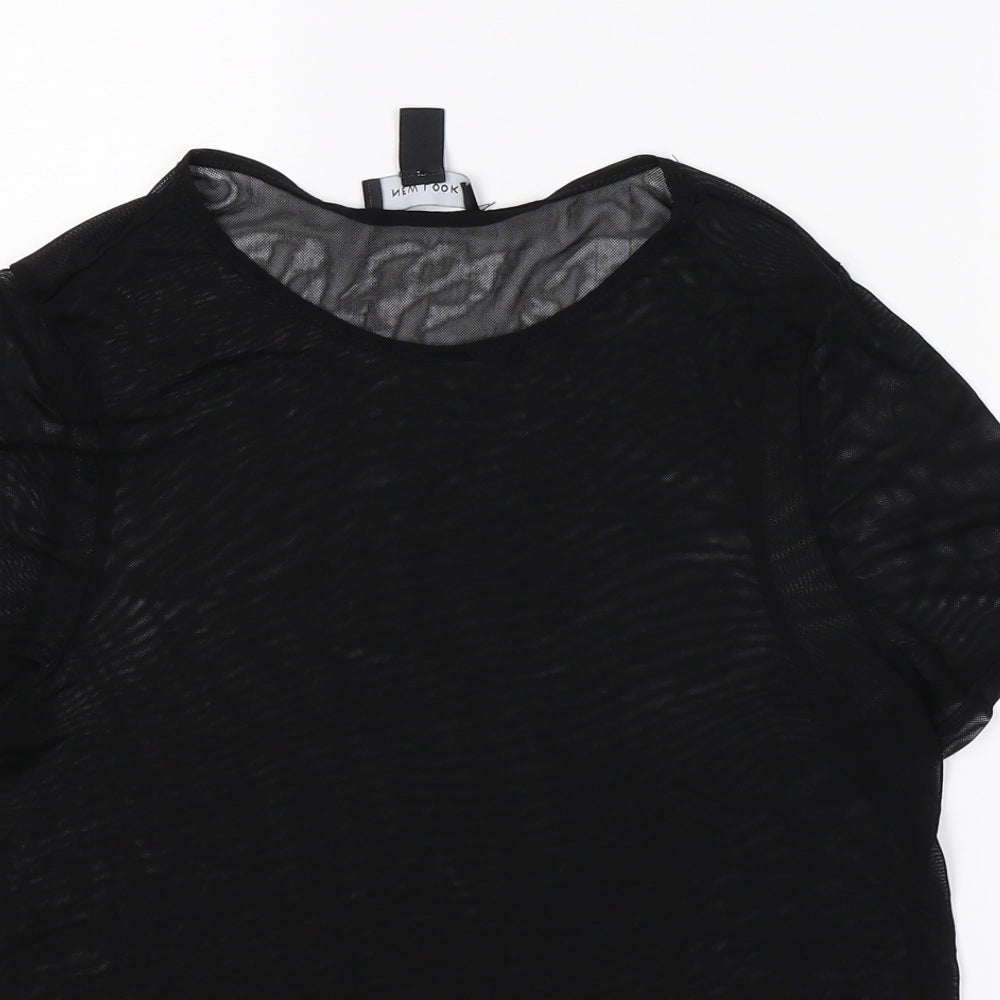 Womens UK Size 10 New Look Black Basic T-Shirt