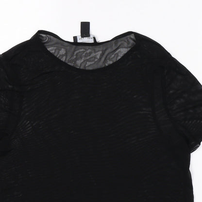 Womens UK Size 10 New Look Black Basic T-Shirt