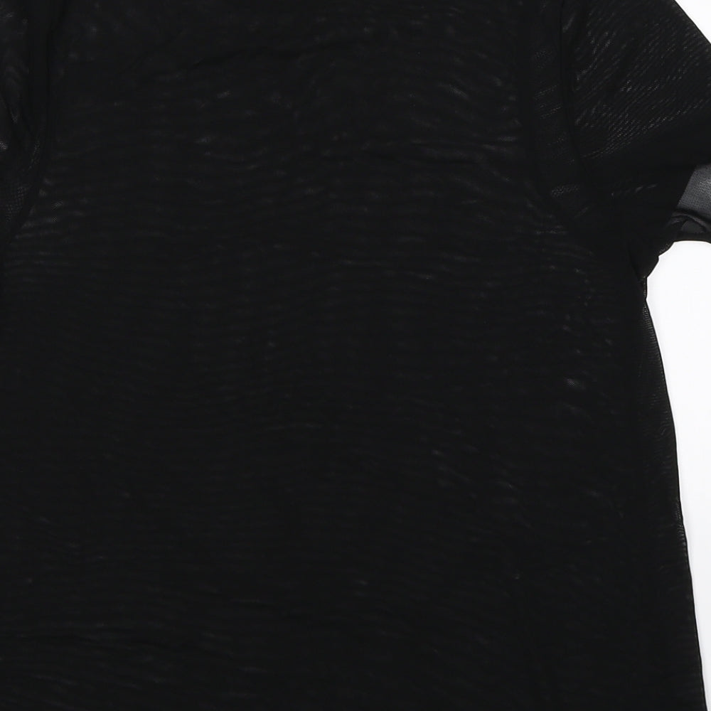 Womens UK Size 10 New Look Black Basic T-Shirt