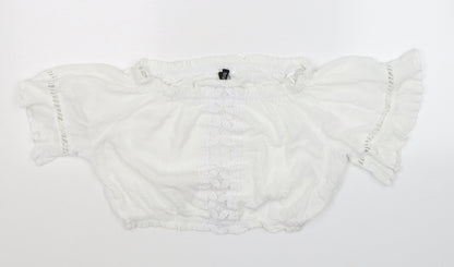 Womens UK Size 10 Divided White Basic Blouse