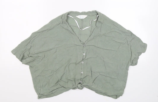 Primark Womens Grey   Basic Button-Up Size 10