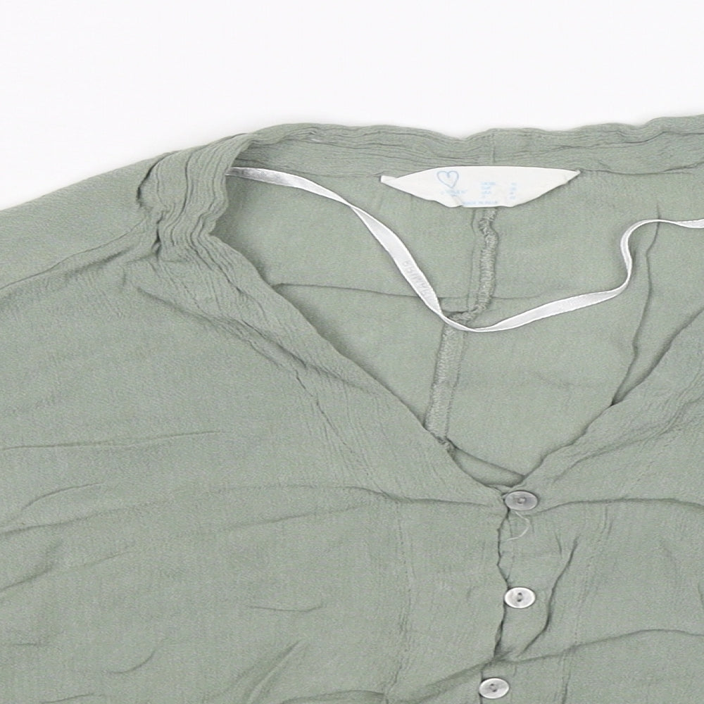 Primark Womens Grey   Basic Button-Up Size 10