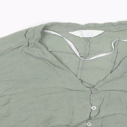 Primark Womens Grey   Basic Button-Up Size 10