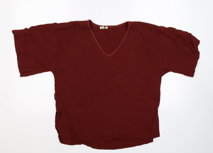 Womens UK Size 12 River Island Brown Basic T-Shirt