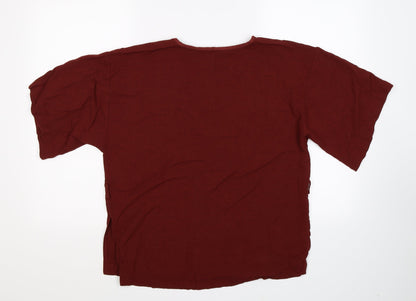 Womens UK Size 12 River Island Brown Basic T-Shirt