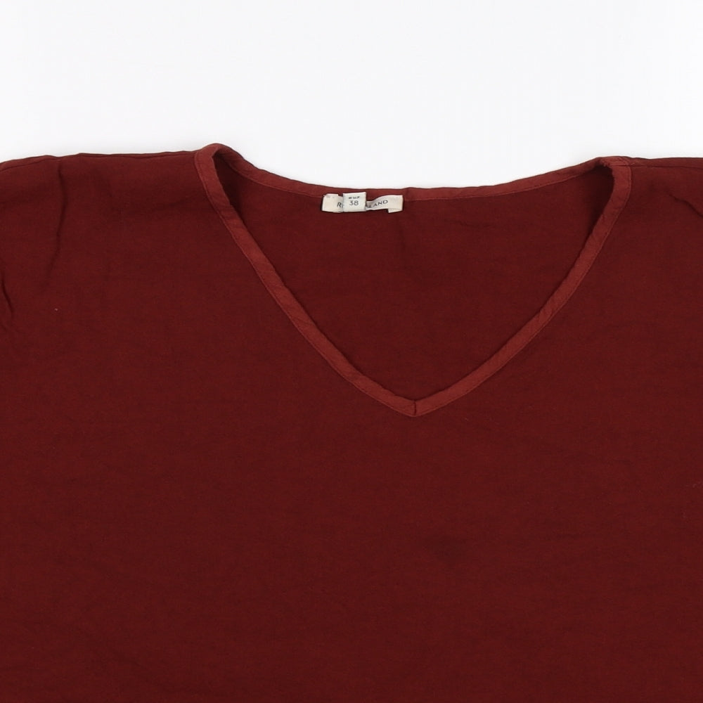 Womens UK Size 12 River Island Brown Basic T-Shirt