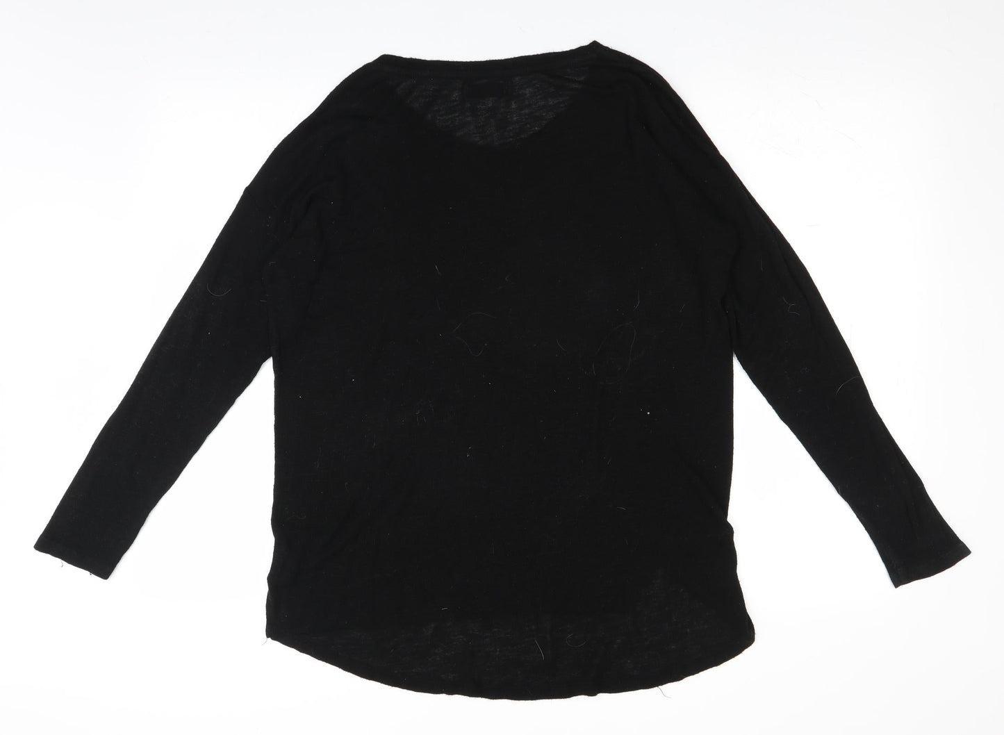 Papaya Womens Black  Knit Pullover Jumper Size S