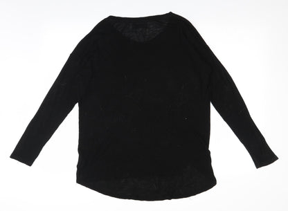 Papaya Womens Black  Knit Pullover Jumper Size S