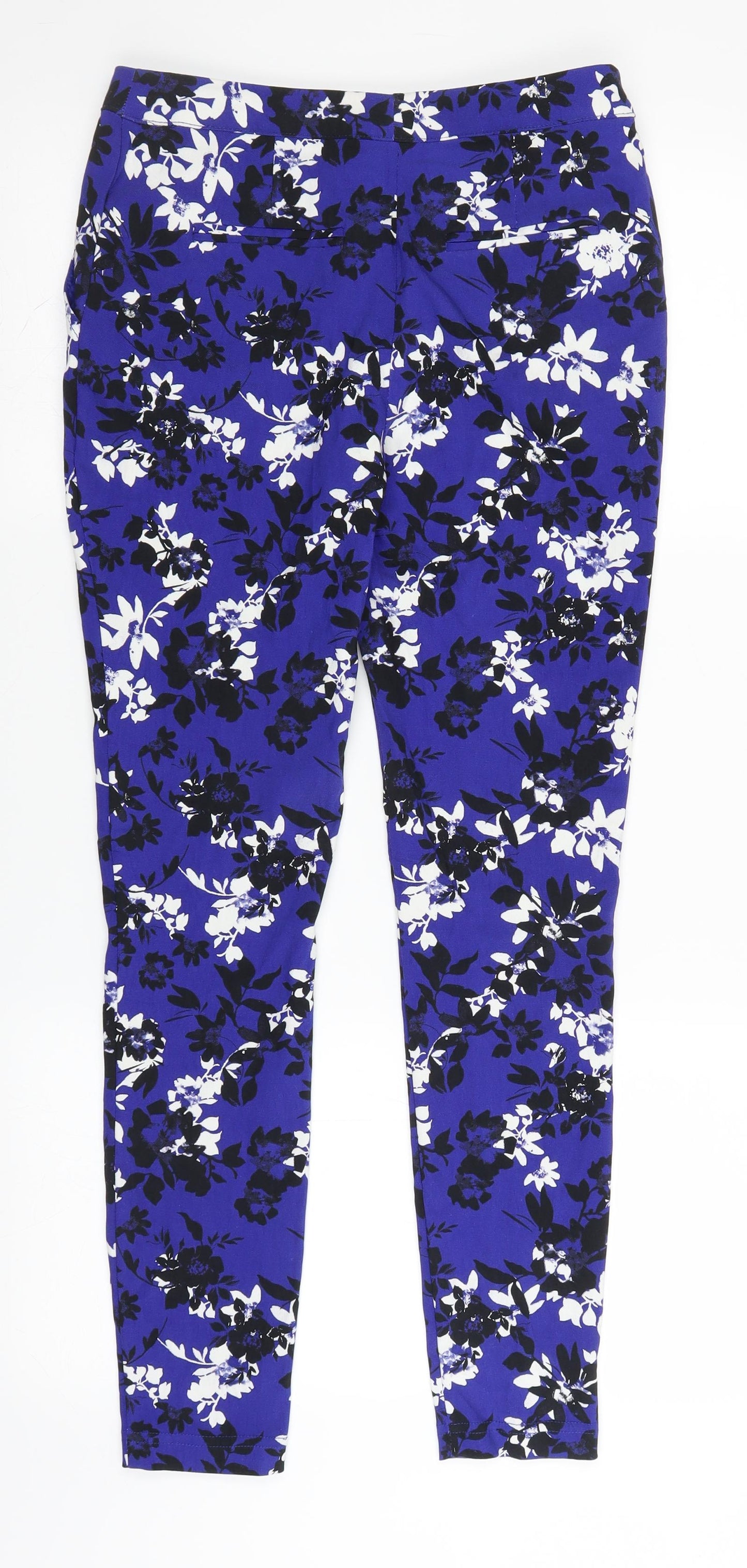 George Womens Blue Floral  Trousers  Size 8 L28 in