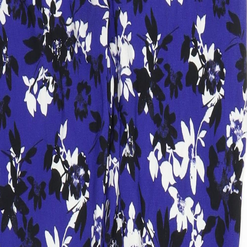 George Womens Blue Floral  Trousers  Size 8 L28 in