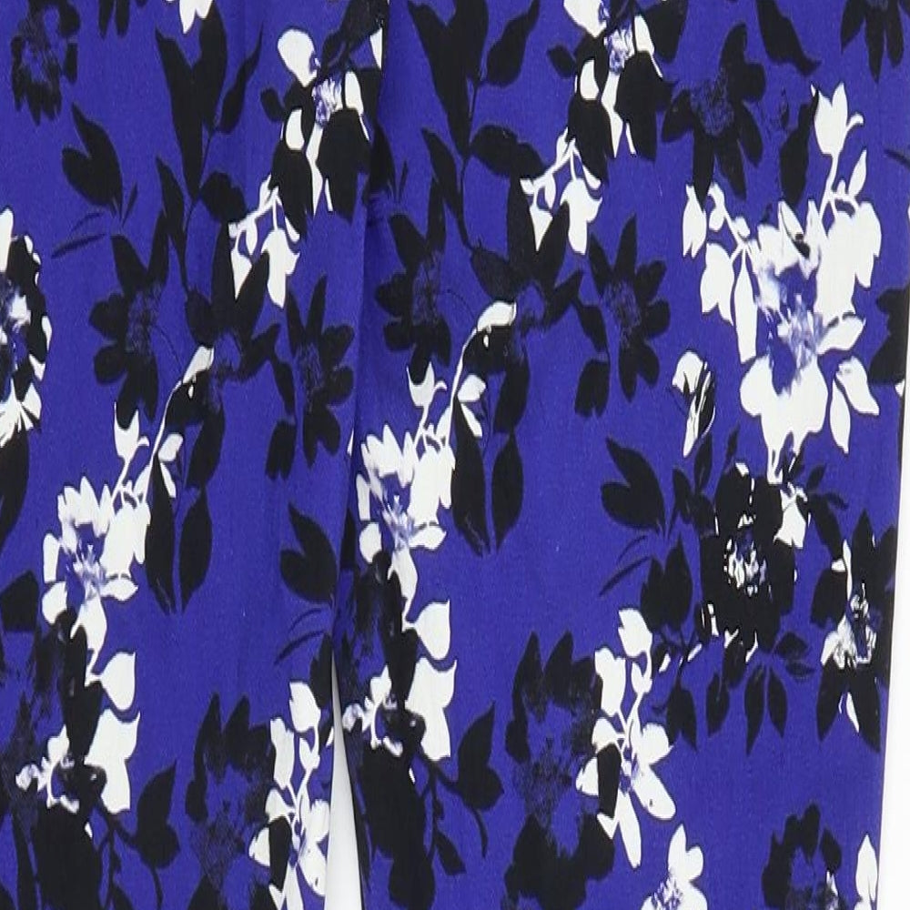 George Womens Blue Floral  Trousers  Size 8 L28 in