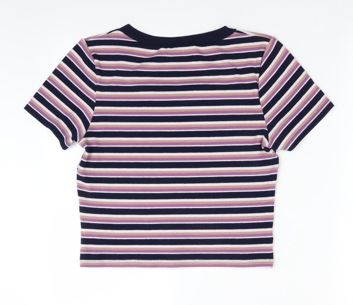 H&M Womens Blue Striped Knit Pullover Jumper Size L