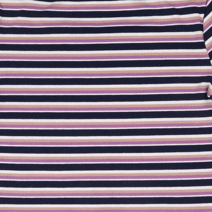 H&M Womens Blue Striped Knit Pullover Jumper Size L