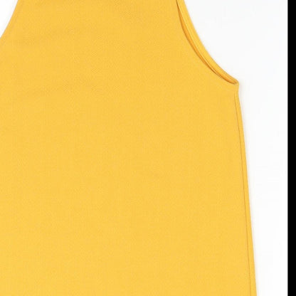 Womens UK Size 8 New Look Yellow Basic Tank