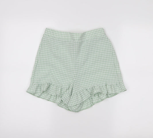 Primark Womens Green Chevron  Hot Pants Shorts Size 8