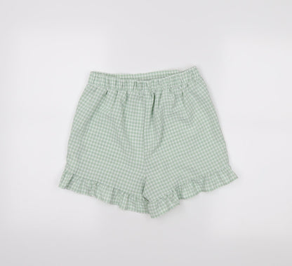 Primark Womens Green Chevron  Hot Pants Shorts Size 8