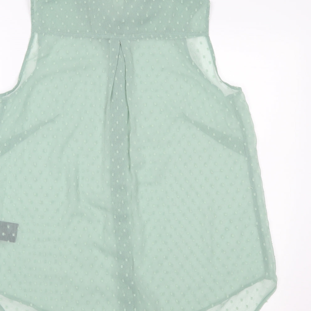 H&M Womens Green   Basic Button-Up Size 14