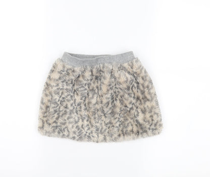 blukids Girls Grey Animal Print  Straight & Pencil Skirt Size 2-3 Years