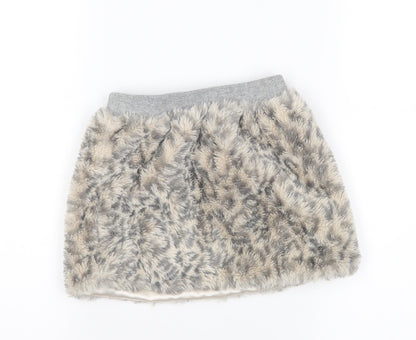 blukids Girls Grey Animal Print  Straight & Pencil Skirt Size 2-3 Years
