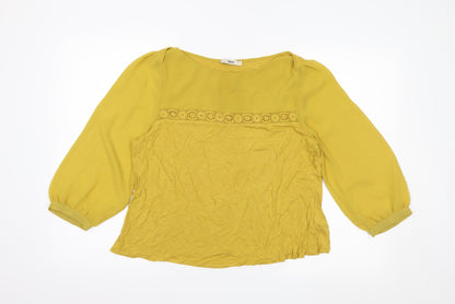 Womens UK Size L Oasis Yellow Basic Blouse