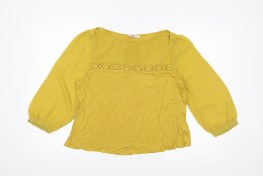 Womens UK Size L Oasis Yellow Basic Blouse