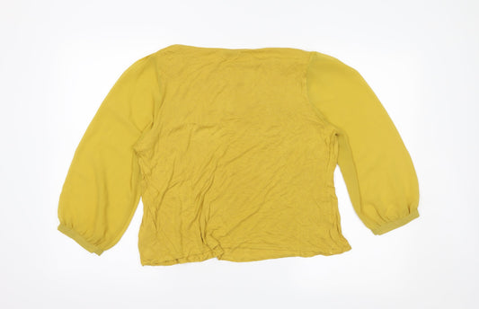 Womens UK Size L Oasis Yellow Basic Blouse