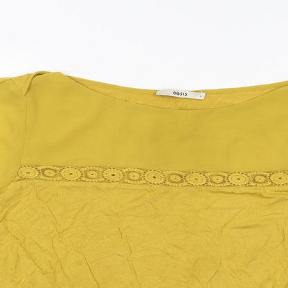 Womens UK Size L Oasis Yellow Basic Blouse