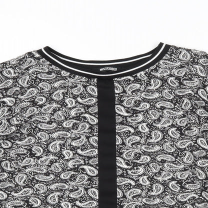 Womens UK Size 8 Missguided Black Cropped T-Shirt