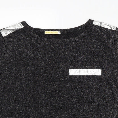 pink studio Womens Black   Basic T-Shirt Size L