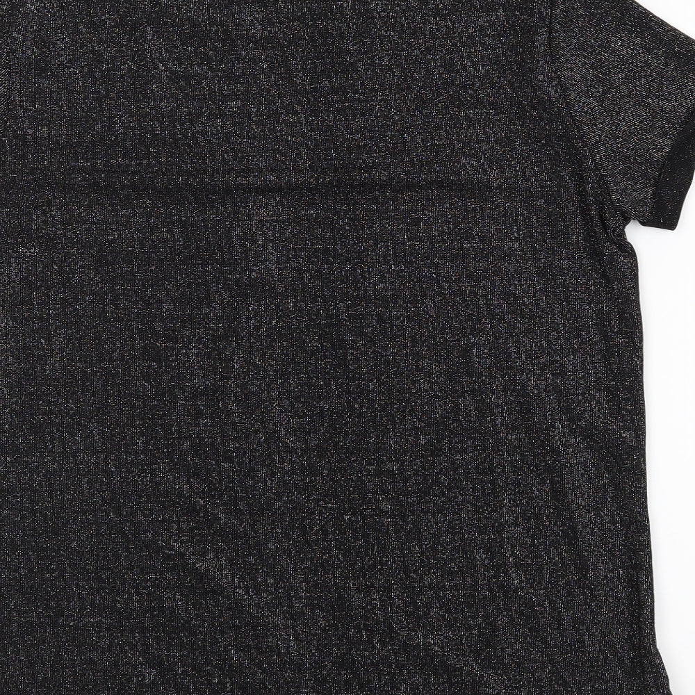 pink studio Womens Black   Basic T-Shirt Size L
