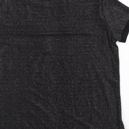 pink studio Womens Black   Basic T-Shirt Size L