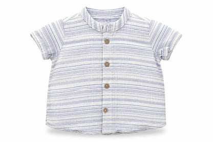 F&F Boys White Striped  Basic Button-Up Size 6-9 Months