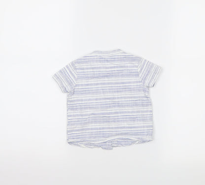 F&F Boys White Striped  Basic Button-Up Size 6-9 Months