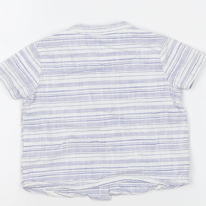 F&F Boys White Striped  Basic Button-Up Size 6-9 Months