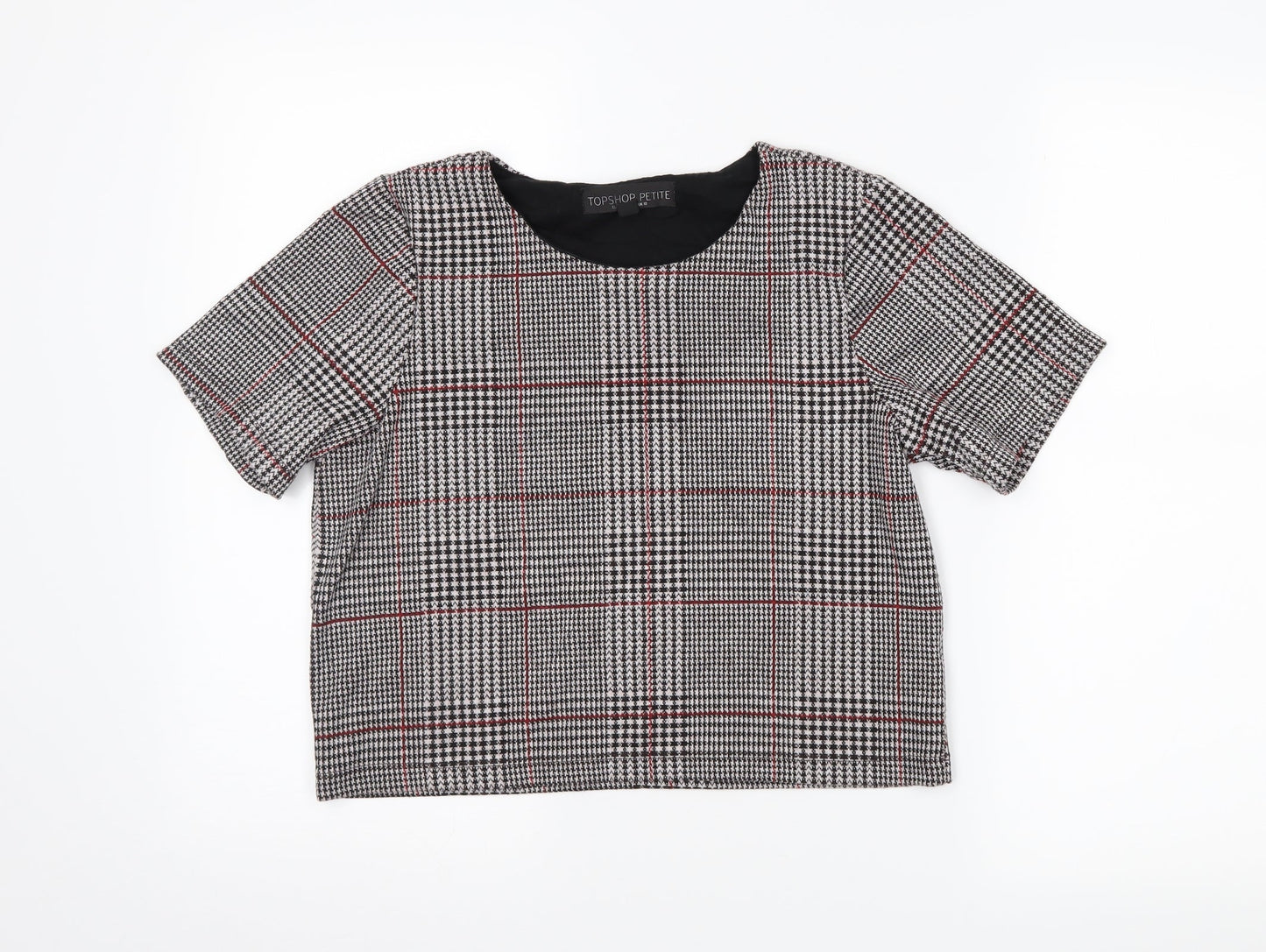 Womens UK Size 10 Topshop Grey Cropped T-Shirt