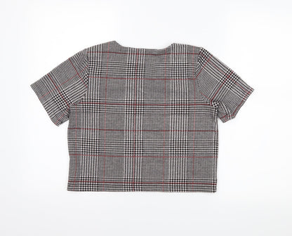 Womens UK Size 10 Topshop Grey Cropped T-Shirt