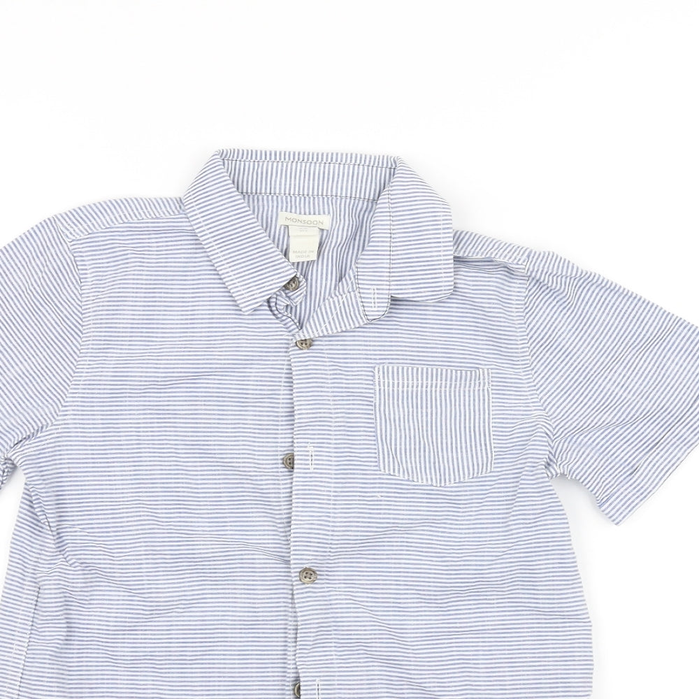 Monsoon Boys Blue   Basic Button-Up Size 9-10 Years