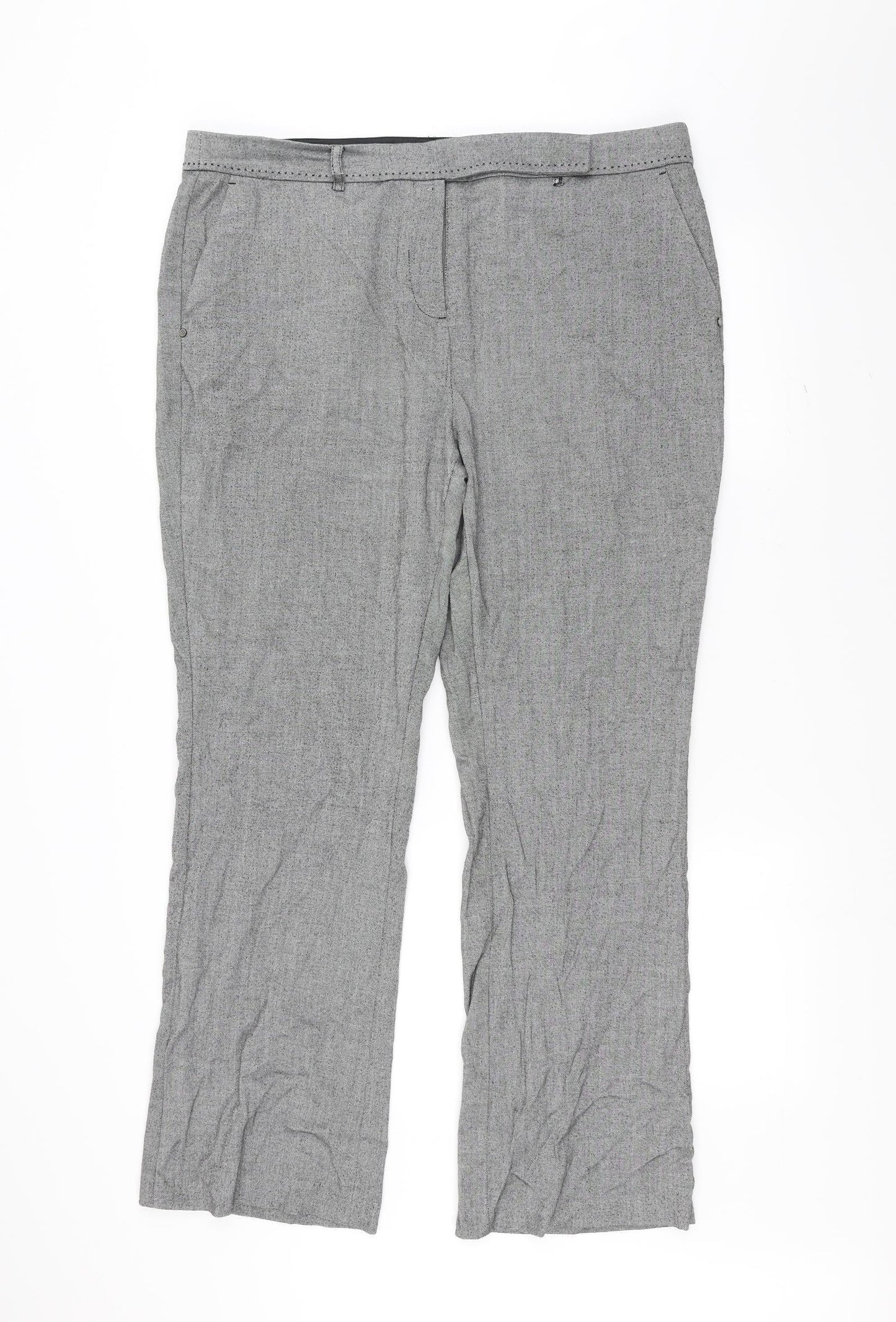 Per Una Womens Grey   Trousers  Size 18 L29 in