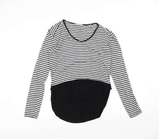 Womens UK Size S Zara Black Basic T-Shirt
