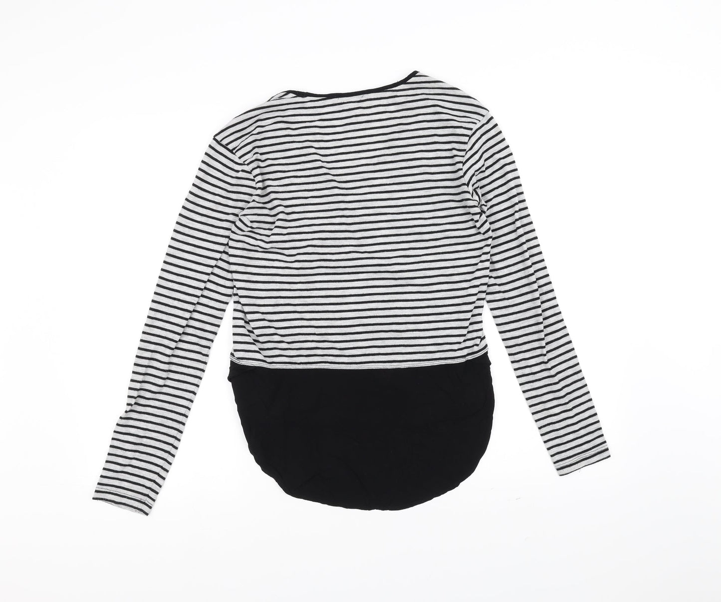 Womens UK Size S Zara Black Basic T-Shirt